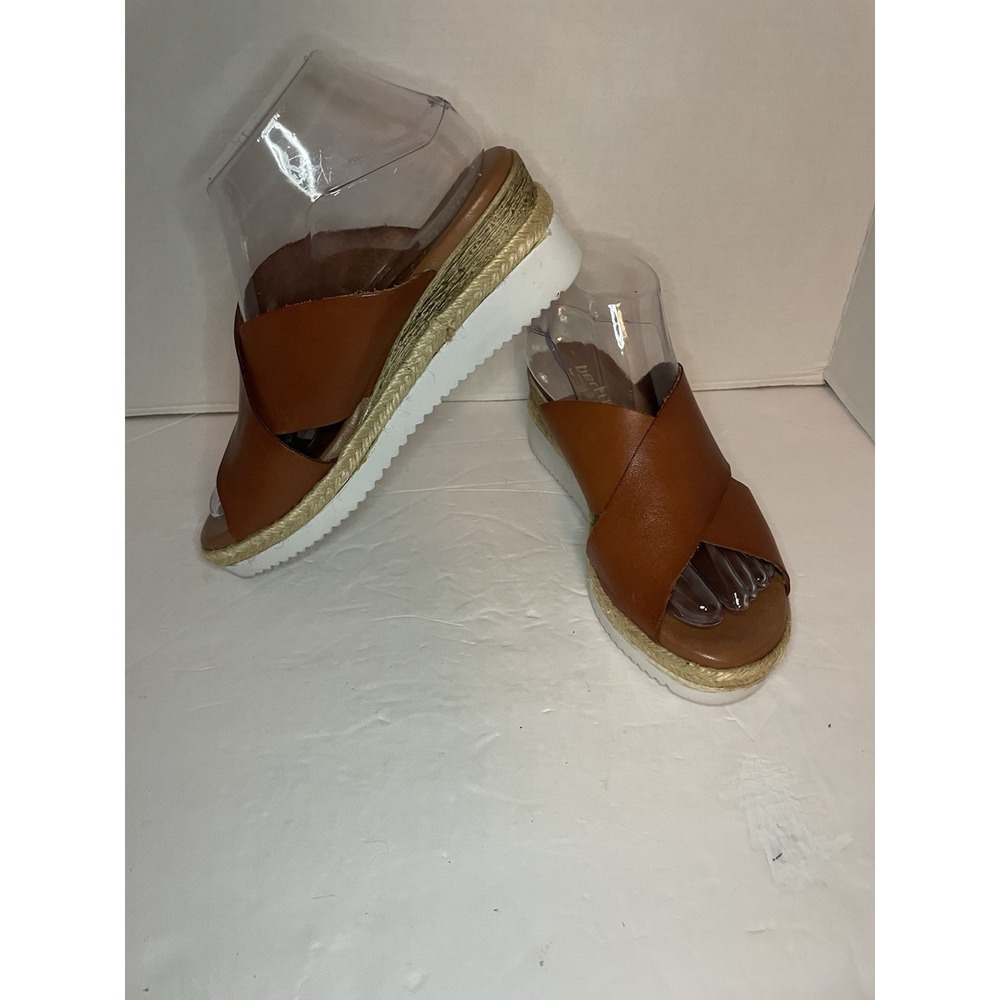 Bertuchi Women's Sandals Leather Slip On Wedge Brown Women's Size 7.5" US/38 EU - Picture 4 of 12